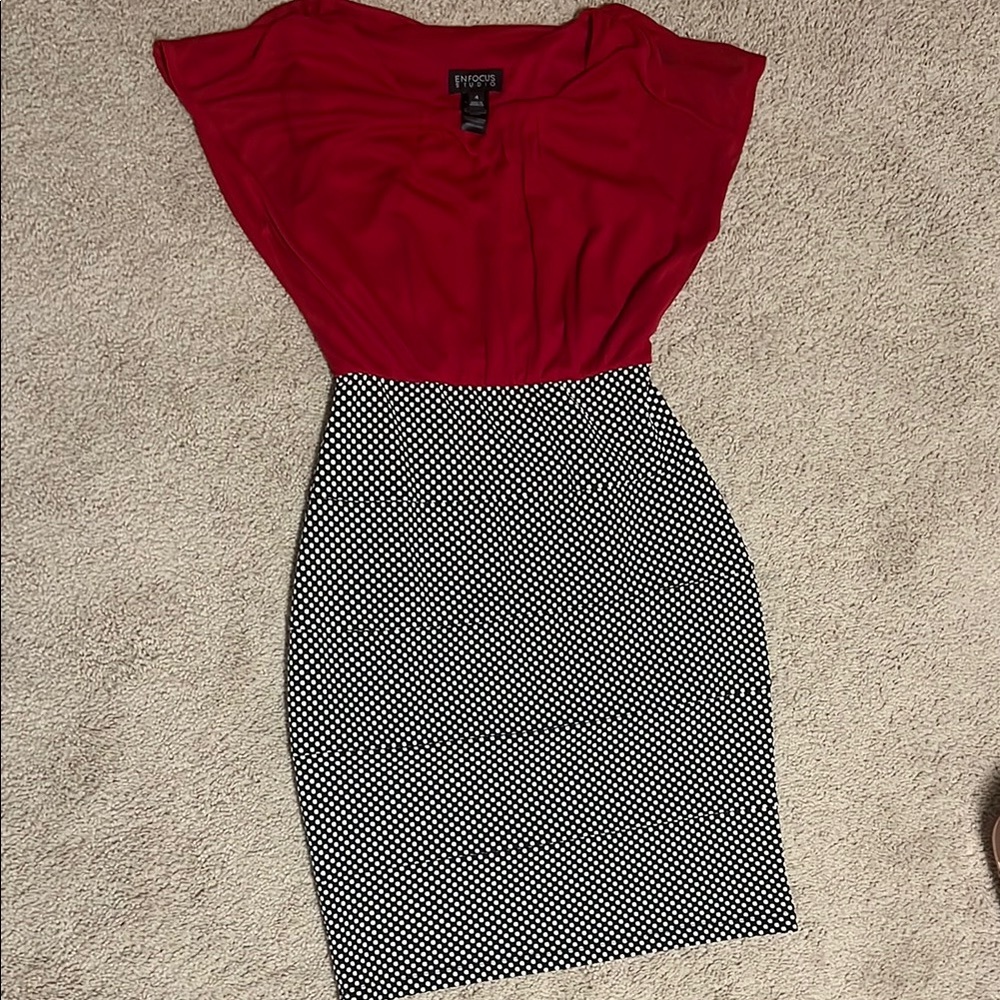 Enfocus Studio Black and White Midi Pencil Skirt Work